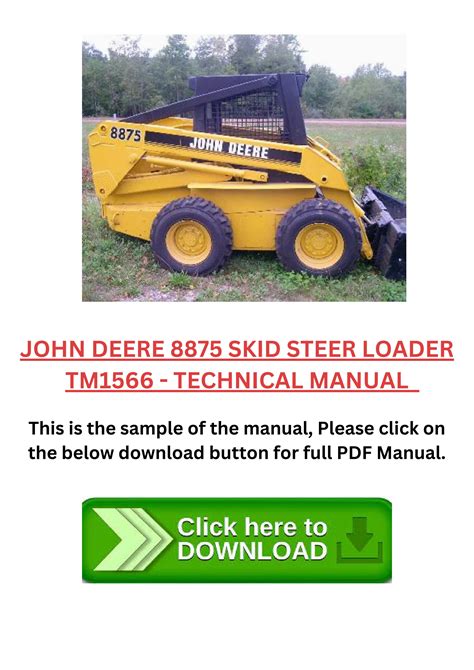 john deere 8875 skid steer|john deere 8875 technical manual.